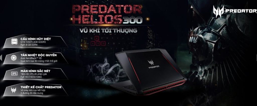 Laptop Helios 300 (G3-572-79S6) chơi Game